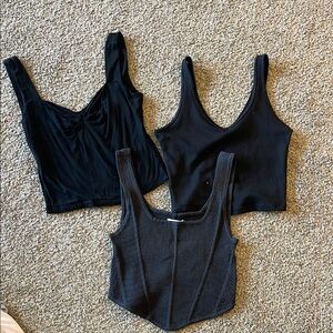 3-Pack Stylish Black Women's Tops Set
